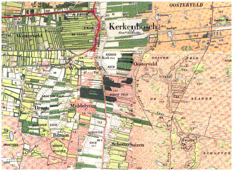 kaart Zuidwolde-zuid (ca 1910)